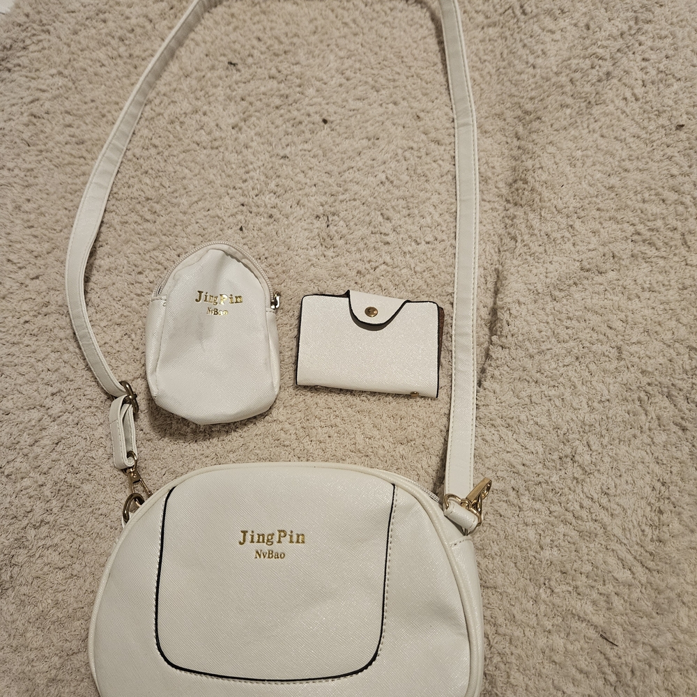 JingPin White Crossbody Bag Set